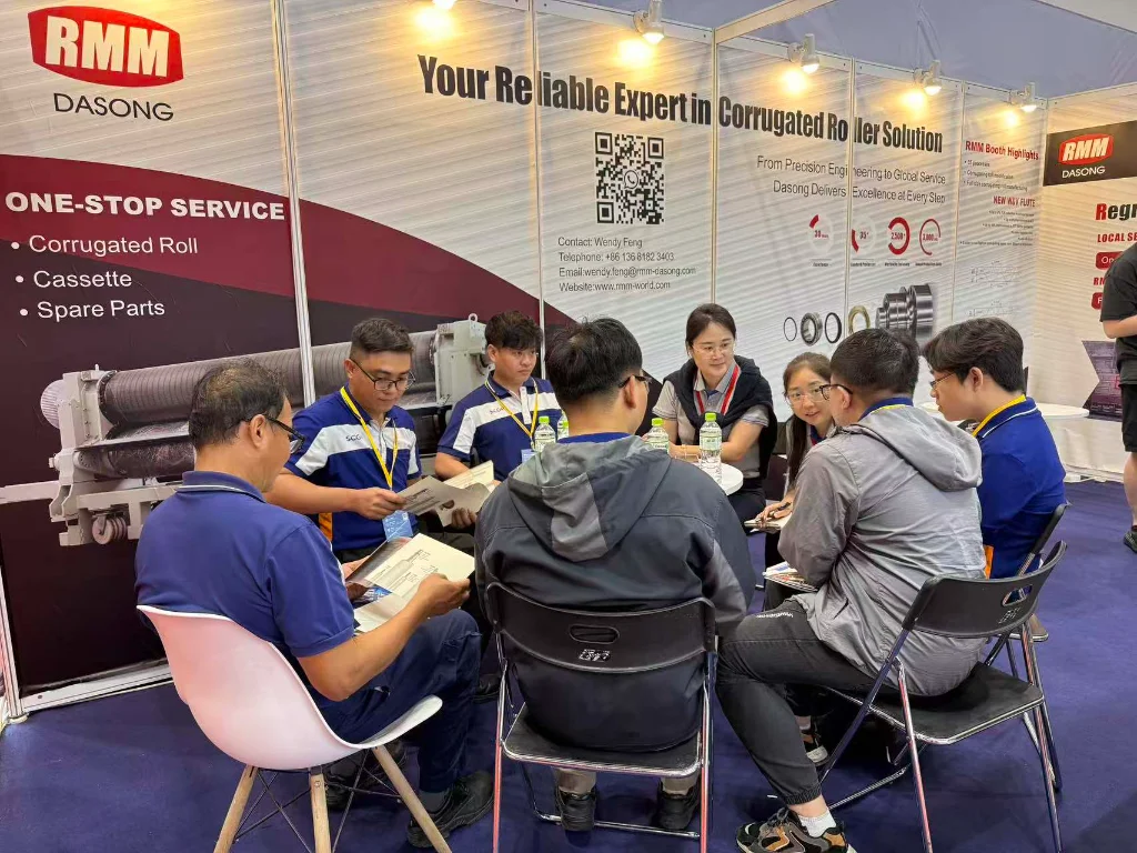 RMM team having a face-to-face communication with customers at Vietnam Print Pack 2025 booth