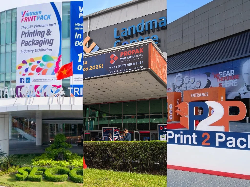 RMM team at three industry exhibitions: Propak Vietnam 2025, Print2Pack, and Vietnam Print Pack 2025