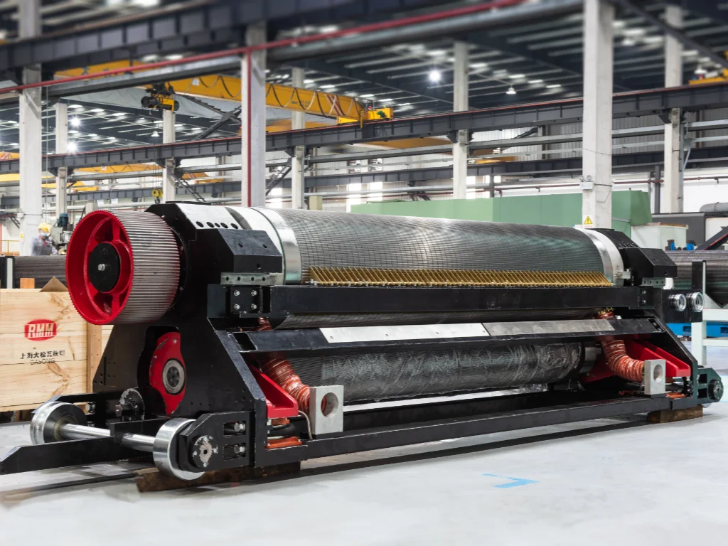 Real - scene of RMM Corrugating Roll Cassette Equipment in a Modern Factory