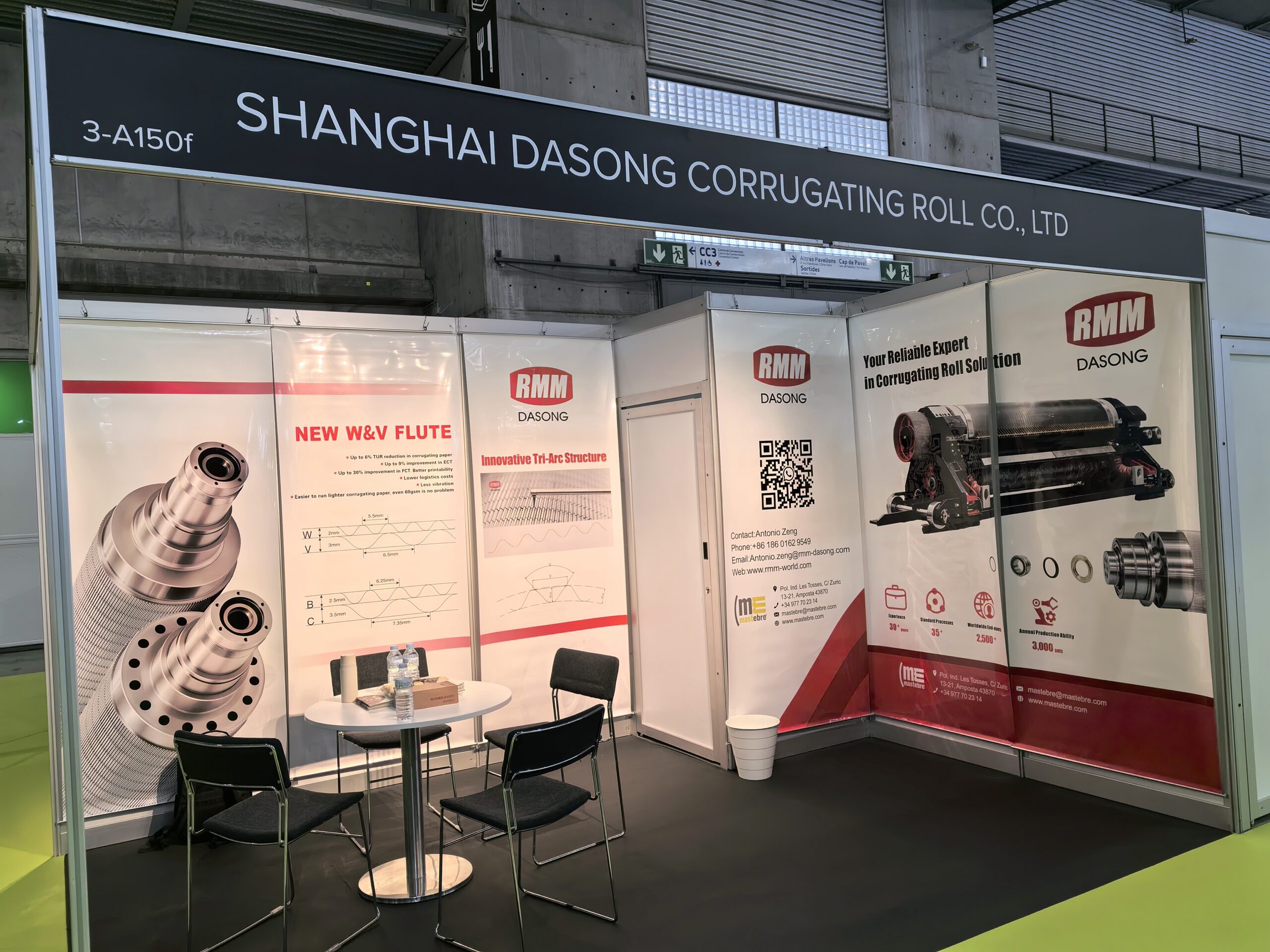 RMM at Corrugated 2026 Barcelona RMM exhibition booth at a corrugated industry trade show