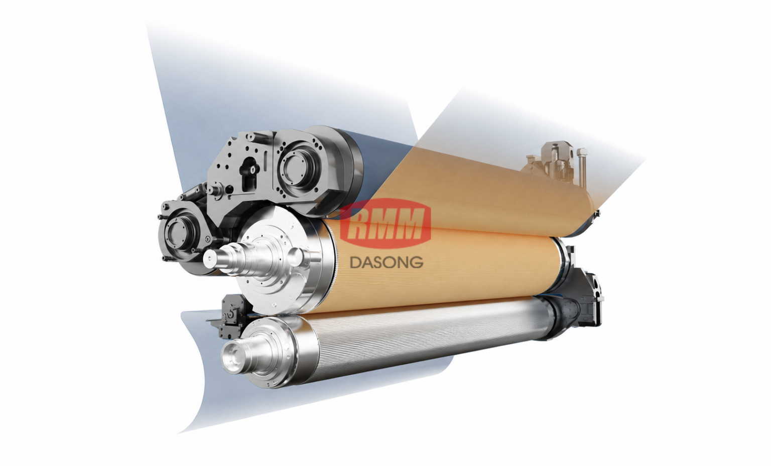 A close-up shot of a high-precision corrugator