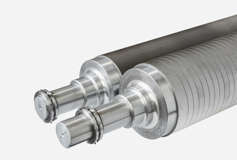 corrugatingroll Close-up of a tungsten carbide corrugating rol
